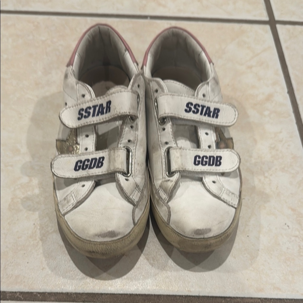 Golden Goose White Velcro Sneakers Classic Comfort